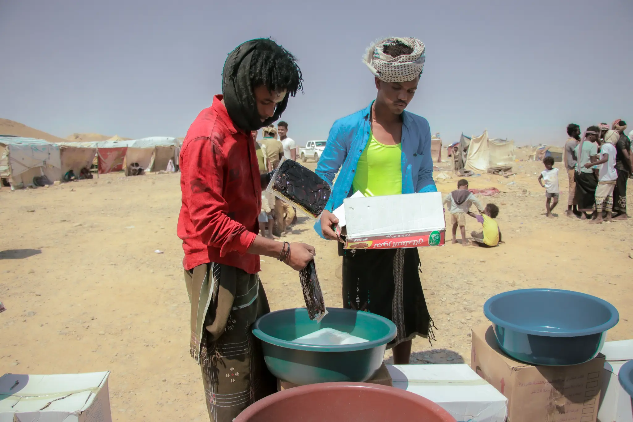 RFSD humanitarian aid distribution - hygiene kits to displaced families